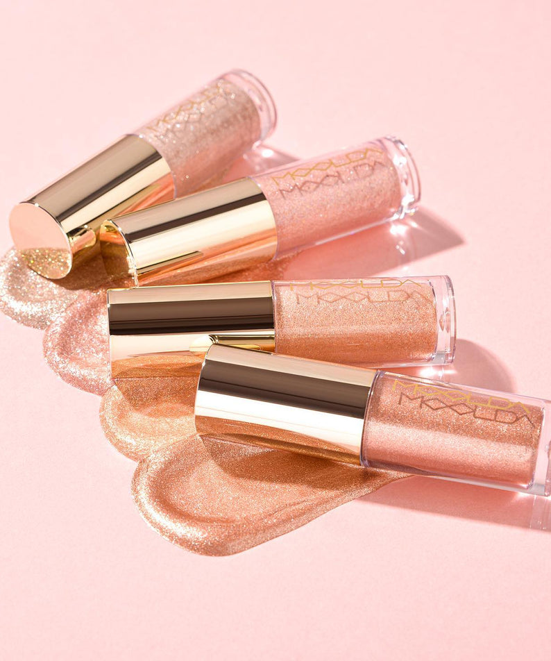 MOOLDA Bonita Glitter Shadow, ombres à paupières scintillantes en teintes dorées élégantes pour un maquillage éclatant.