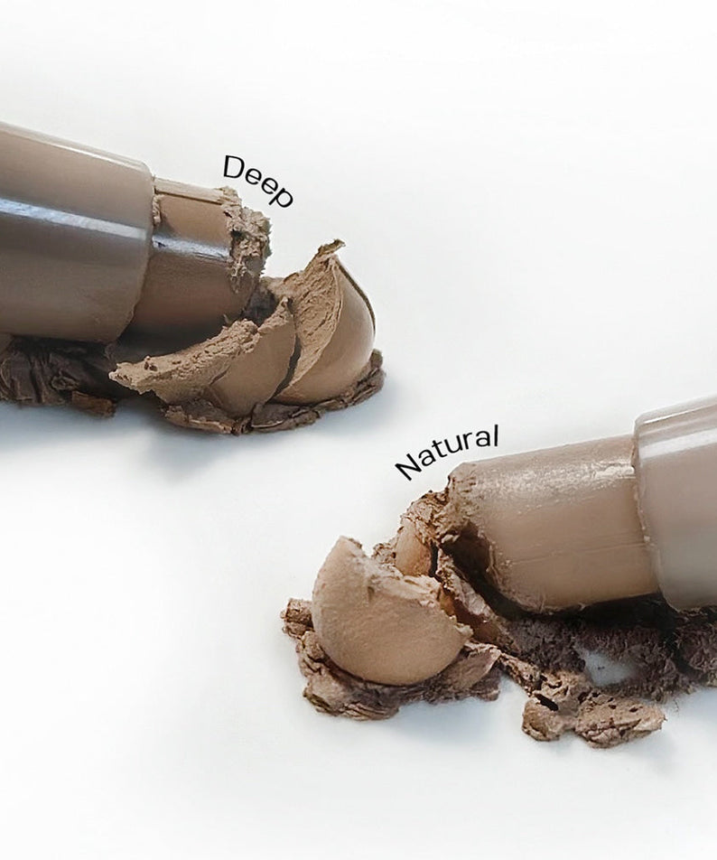 MOUMOU  Pro Contouring Noes Shading : maquillage nez en poudre, dégradé Deep et Natural sur fond clair