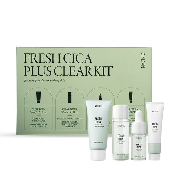 NACIFIC Fresh Cica Plus Clear Kit (Cleansing Foam+Serum+Toner+Cream) disponible sur Ma petite Coree, ton Eshop 100% K-beauty en direct de Seoul
