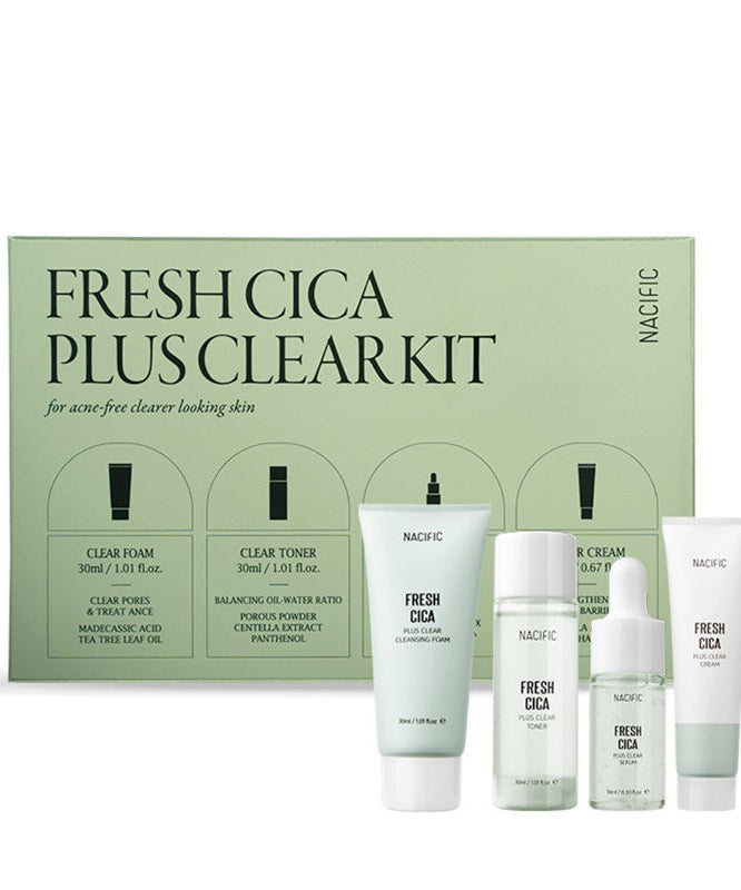 NACIFIC Fresh Cica Plus Clear Kit (Cleansing Foam+Serum+Toner+Cream) disponible sur Ma petite Coree, ton Eshop 100% K-beauty en direct de Seoul