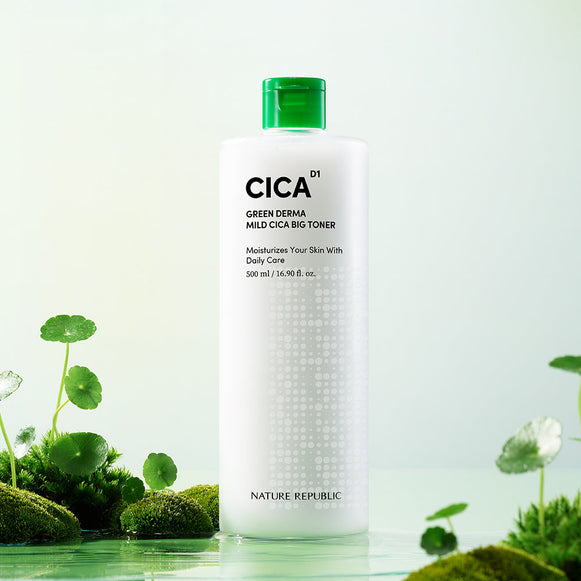 NATURE REPUBLIC Green Derma Mild Cica Big Toner 500ml disponible sur Ma petite Coree, ton Eshop 100% K-beauty en direct de Seoul