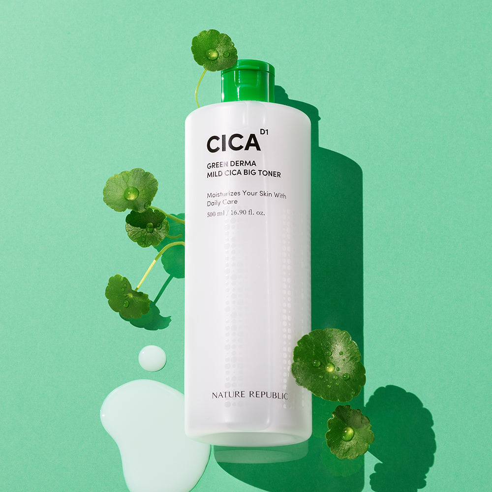 NATURE REPUBLIC Green Derma Mild Cica Big Toner 500ml disponible sur Ma petite Coree, ton Eshop 100% K-beauty en direct de Seoul