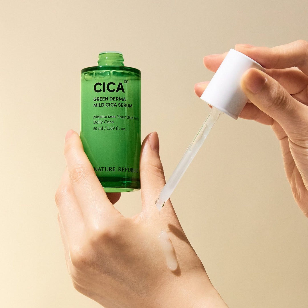 NATURE REPUBLIC Green Derma Mild Cica Serum 50ml disponible sur Ma petite Coree, ton Eshop 100% K-beauty en direct de Seoul