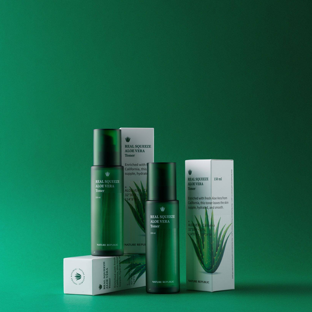 NATURE REPUBLIC Real Squeee ALoe Vera Toner 150ml disponible sur Ma petite Coree, ton Eshop 100% K-beauty en direct de Seoul