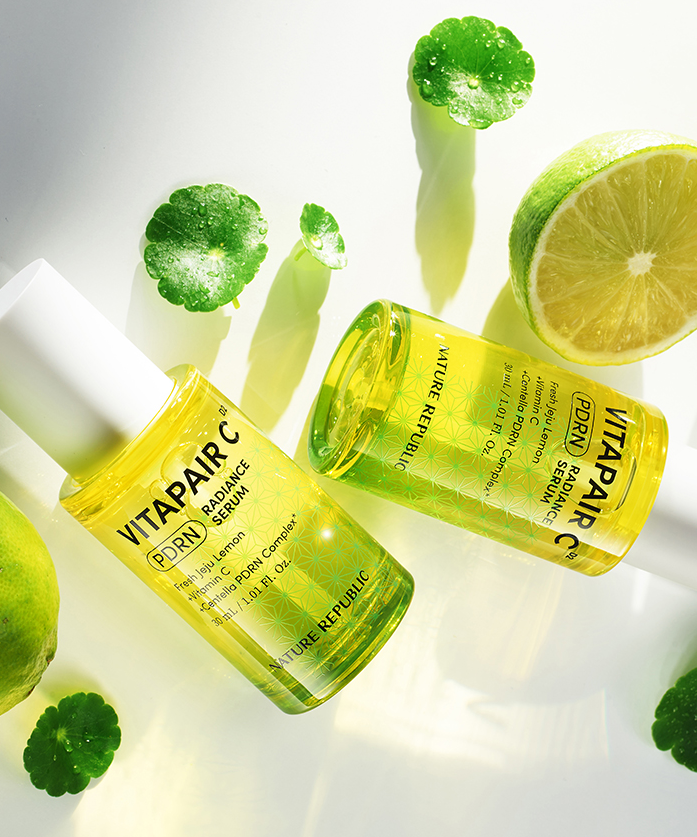 NATURE REPUBLIC Vitapair C PDRN Radiance Serum 30ml de Nature Republic, flacons jaunes avec citron vert et vitamine C