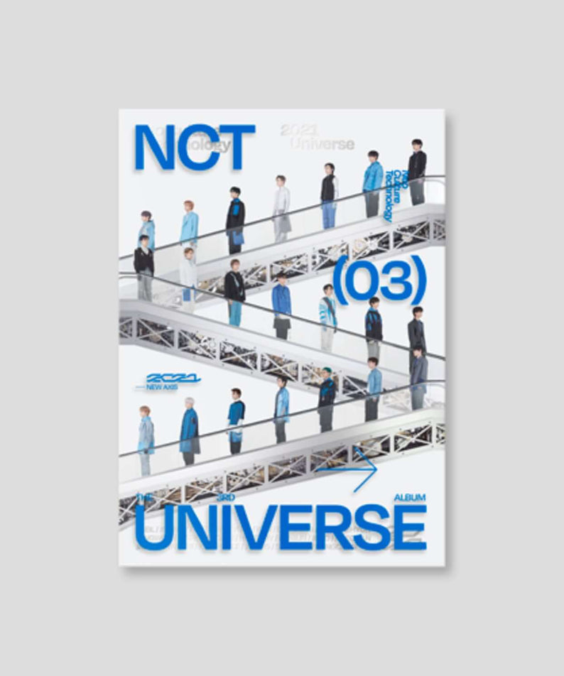 NCT - 3rd Full Album [Universe] - Album Kpop : pochette NCT avec visuels scène “Universe” et “03” sur fond clair.