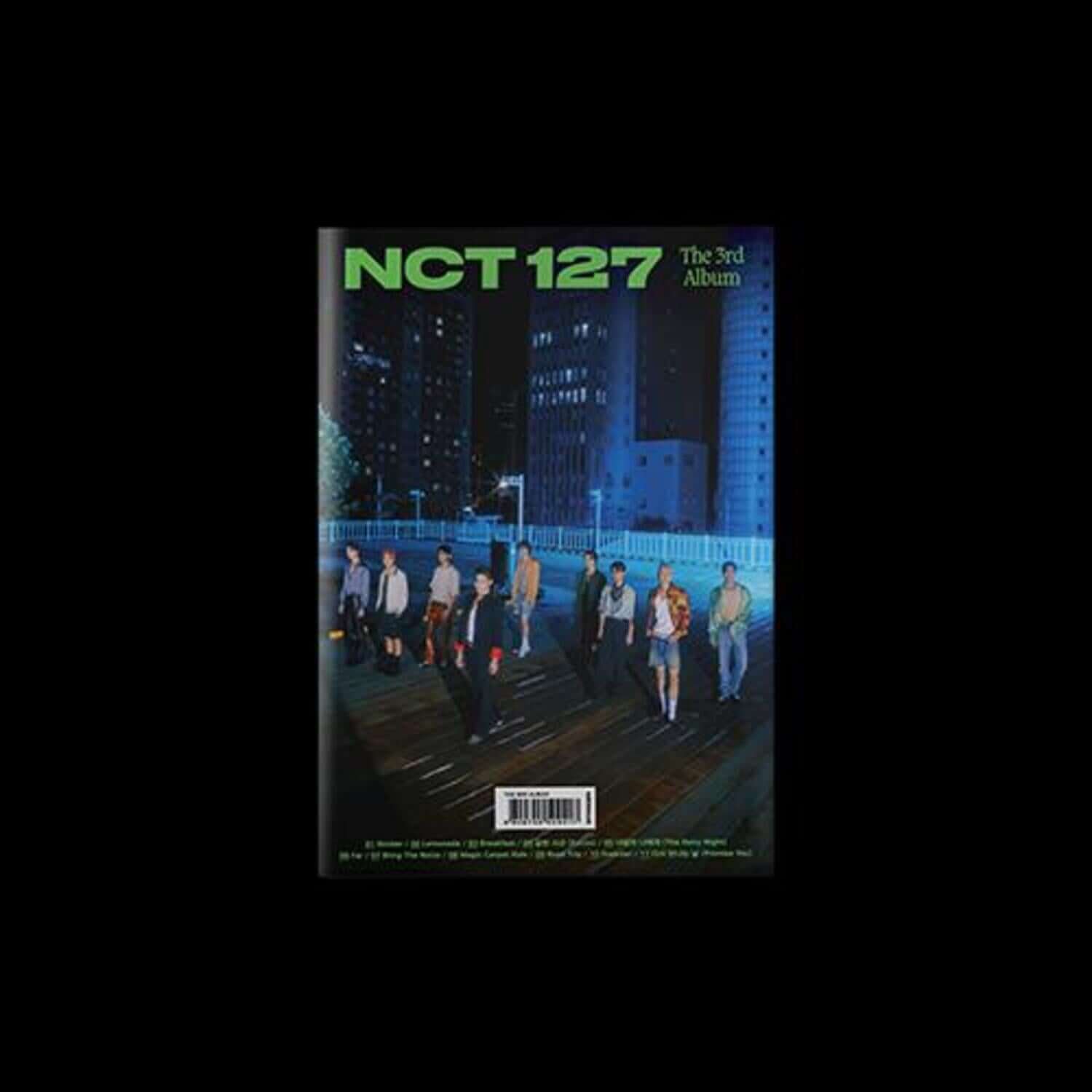 NCT - 3rd Full Album_[Sticker (Seoul City Ver.)] - Album Kpop, couverture avec NCT 127, skyline de Séoul la nuit