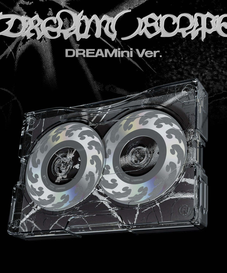 NCT - 5th Album [DREAMSCAPE] (DREAMini Ver.) - Album Kpop : pochette avec visuel noir et disques camouflage, marque NCT.