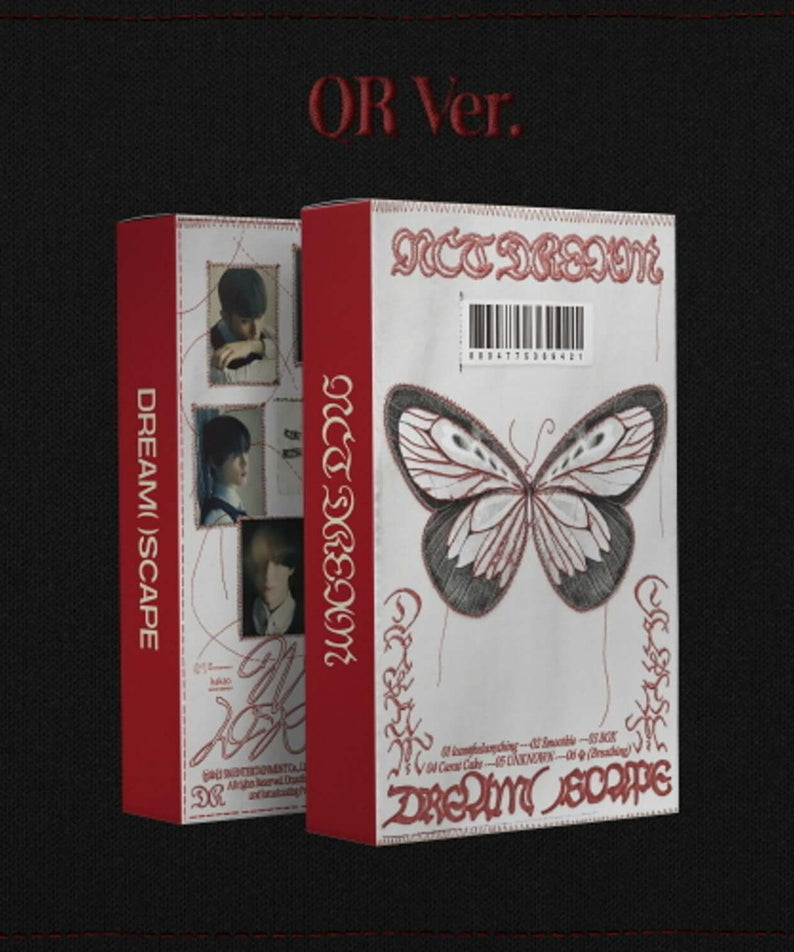 NCT - 5th Album [DREAMSCAPE] (QR Ver.)(Smart Album) - Album Kpop OR Ver., boîtiers et jaquettes sur fond noir, marque NCT