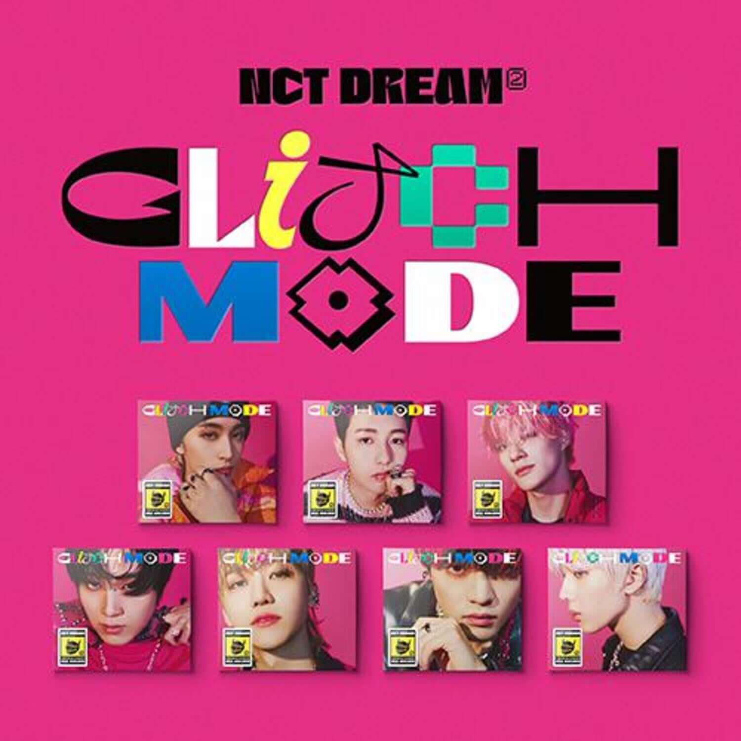 NCT DREAM - 2nd Full Album [Glitch Mode] (Digipack Ver.) (Random 1 of 7) - album Kpop, visuel rose avec portraits.