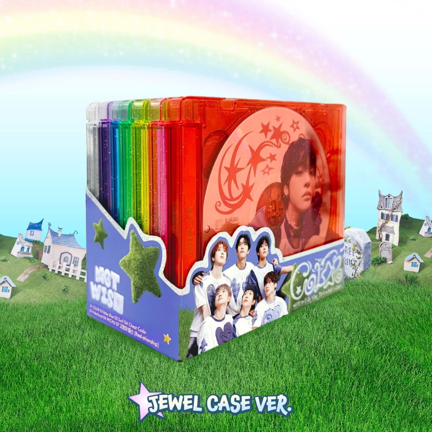 NCT WISH - 3rd Album [COLOR] (Jewel Case Ver.) (Set of 7) - Album Kpop, coffret de 7 jaquettes, décor pastel