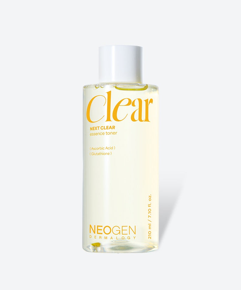 NEOGEN  Next Clear Essence Toner 210ml de la marque NEOGEN, flacon jaune sur fond clair, produit skincare