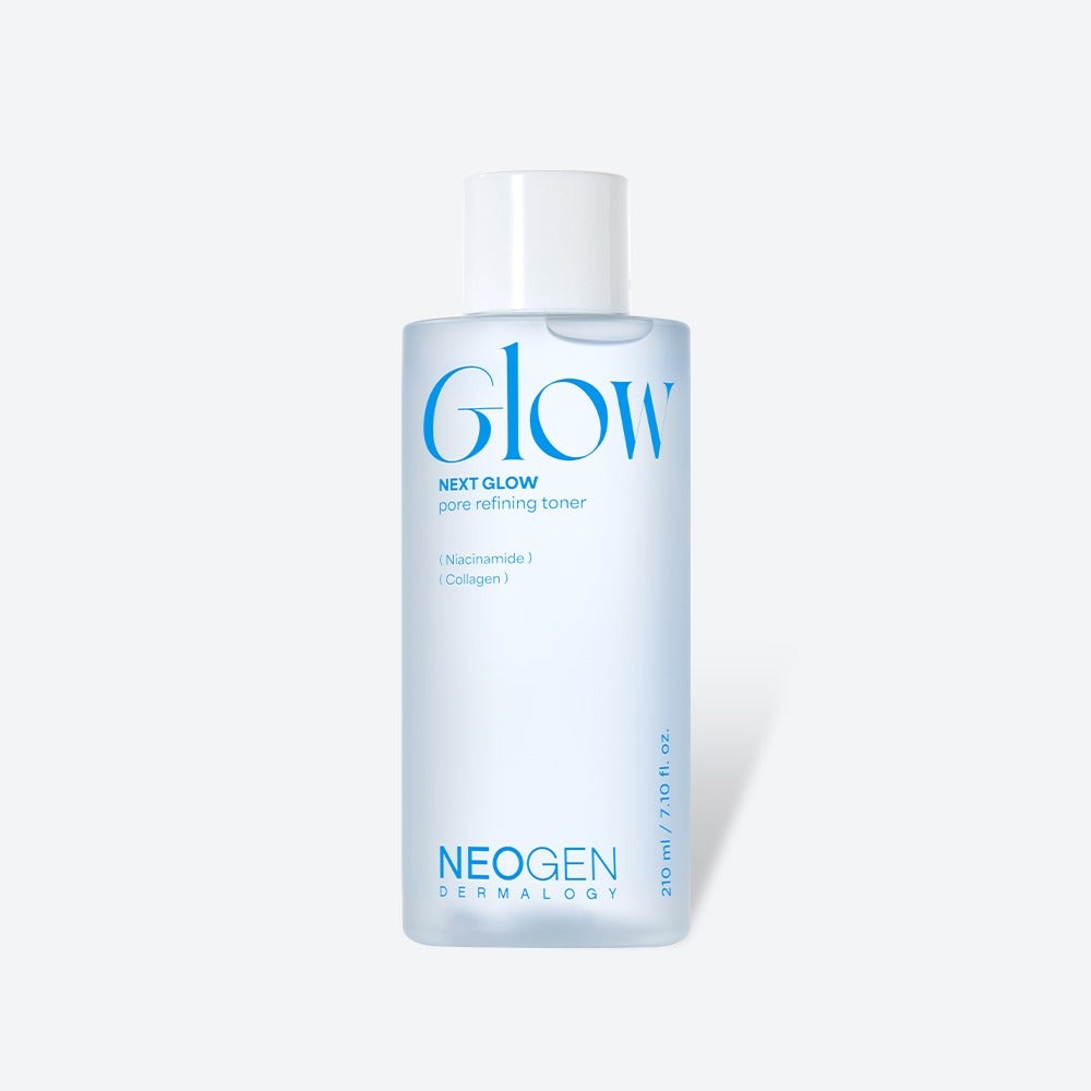 NEOGEN  Next Glow Pore Refining Toner 210ml de marque NEOGEN, flacon blanc sur fond clair, visuel produit en studio.