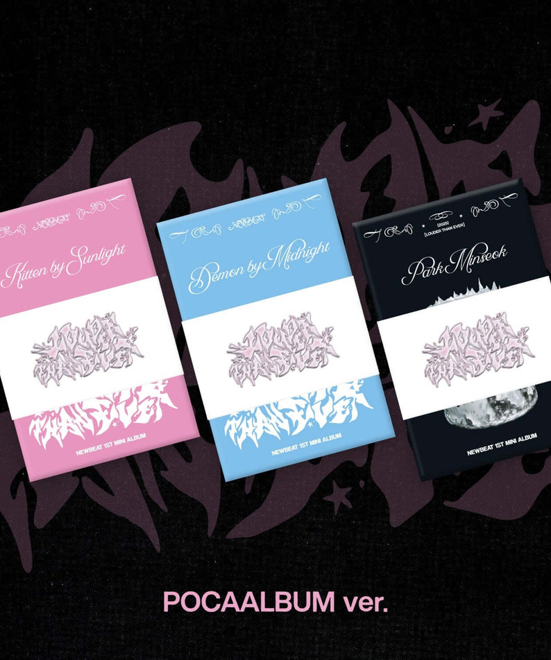 NEWBEAT - [LOUDER THAN EVER](Kitten by Sunlight / Demon by Midnight / NEWBEAT – 7 Random , 9 Random 1) Album Kpop, POCAALBUM ver. visuel noir