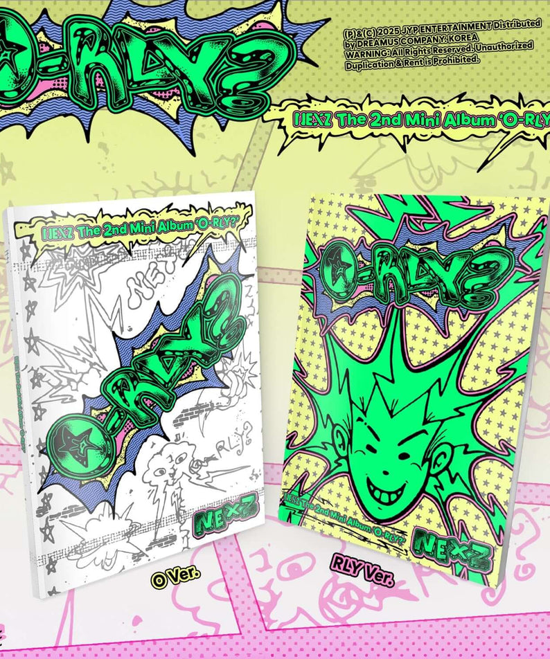 NEXZ - [O-RLY?] (Standard) (Random 1 of 2) - Album Kpop, visuel fan art vert sur jaquette, NEXZ en contexte pop.