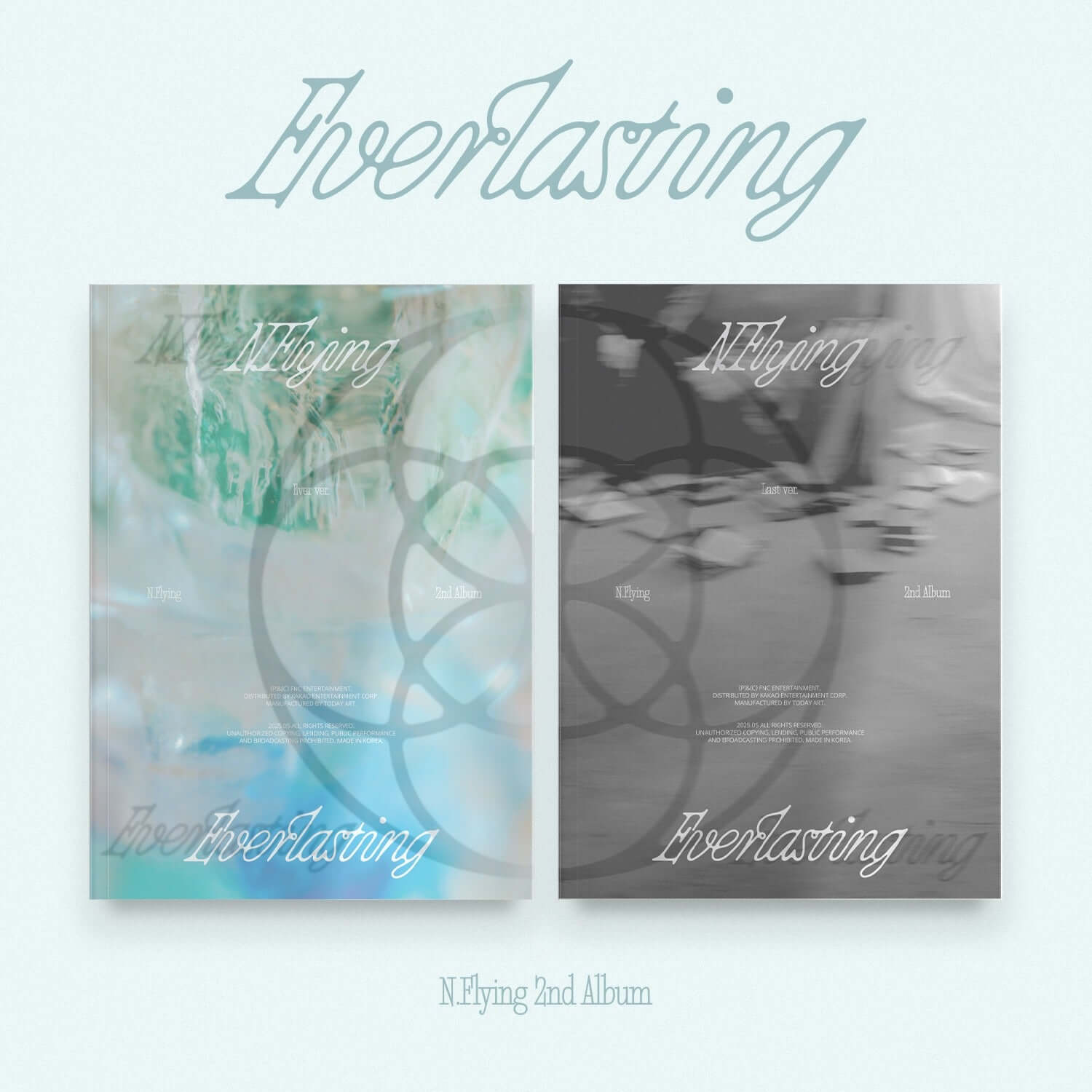 N.FLYING - 2nd Album [Everlasting] (Ever ver. / Last ver.) (Random) - Album Kpop, visuel double pochette bleu et noir