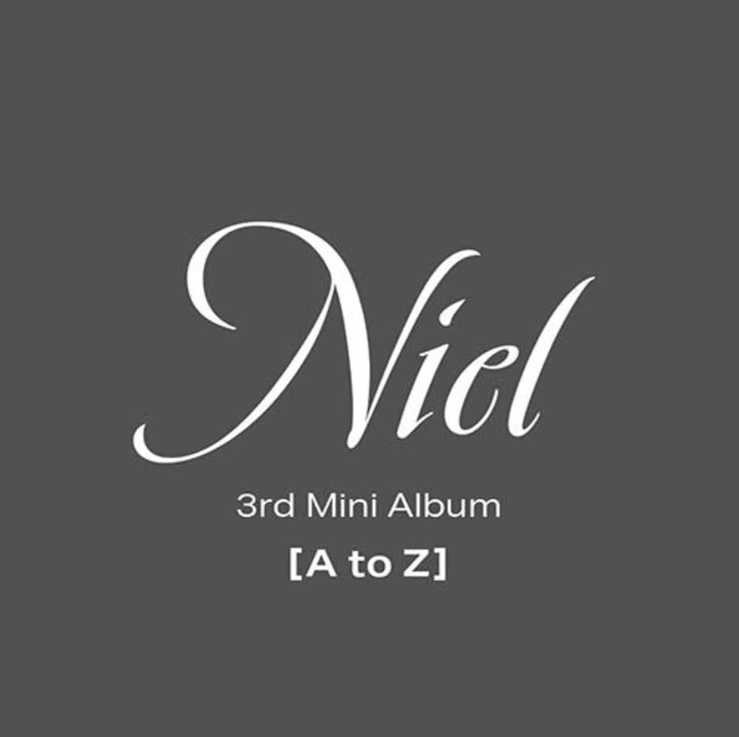 NIEL - 3rd [A to Z] - Album Kpop, visuel couverture grise avec logo Niel et texte 3rd Mini Album