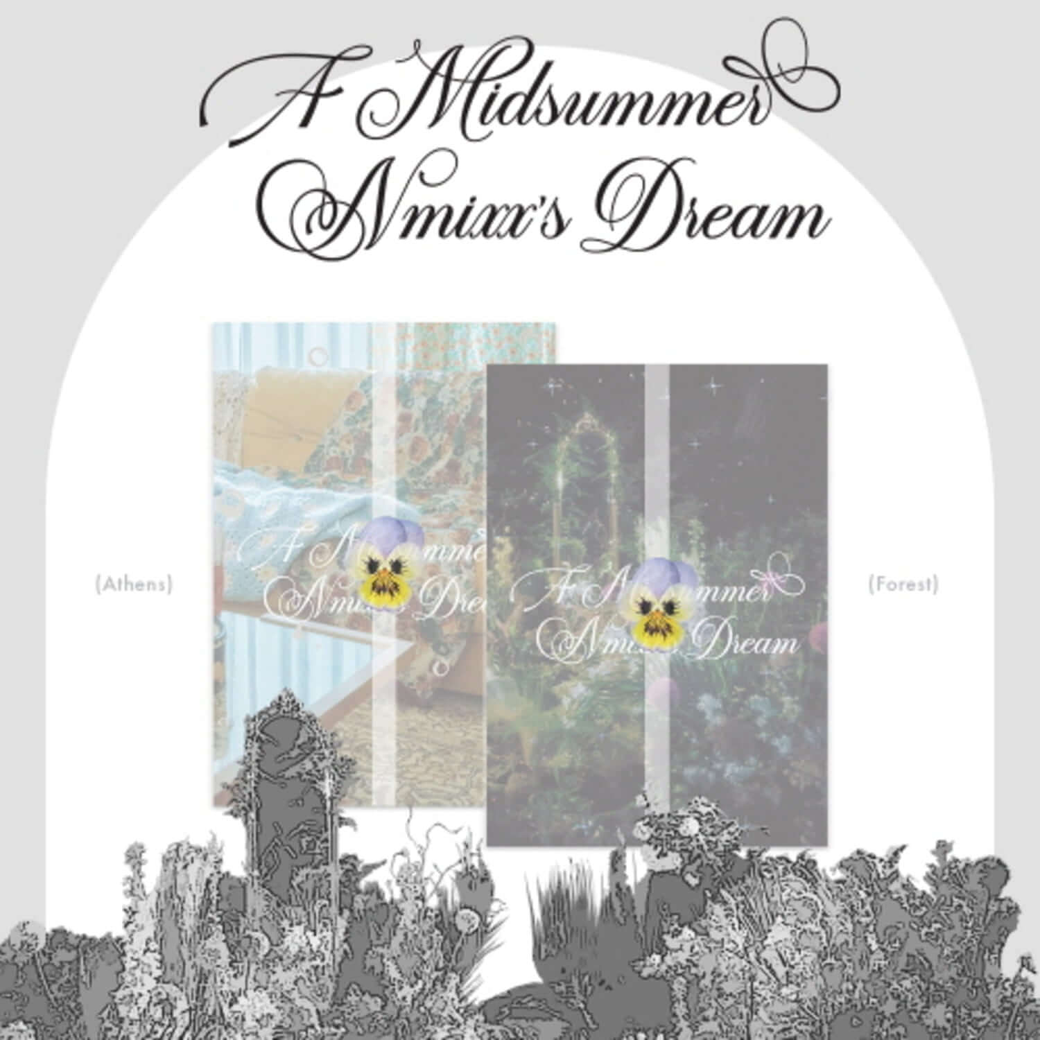 NMIXX - [A Midsummer NMIXX's Dream] (Standard) - Album Kpop, couverture estivale NMIXX, visuel rêve nocturne et forêt.