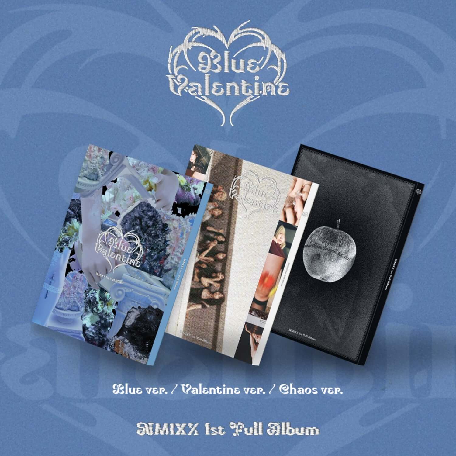 NMIXX - [Blue Valentine ] (Random 1 of 3) - Album Kpop : coffret alü bleu avec livret photo sur fond bleu Valentine