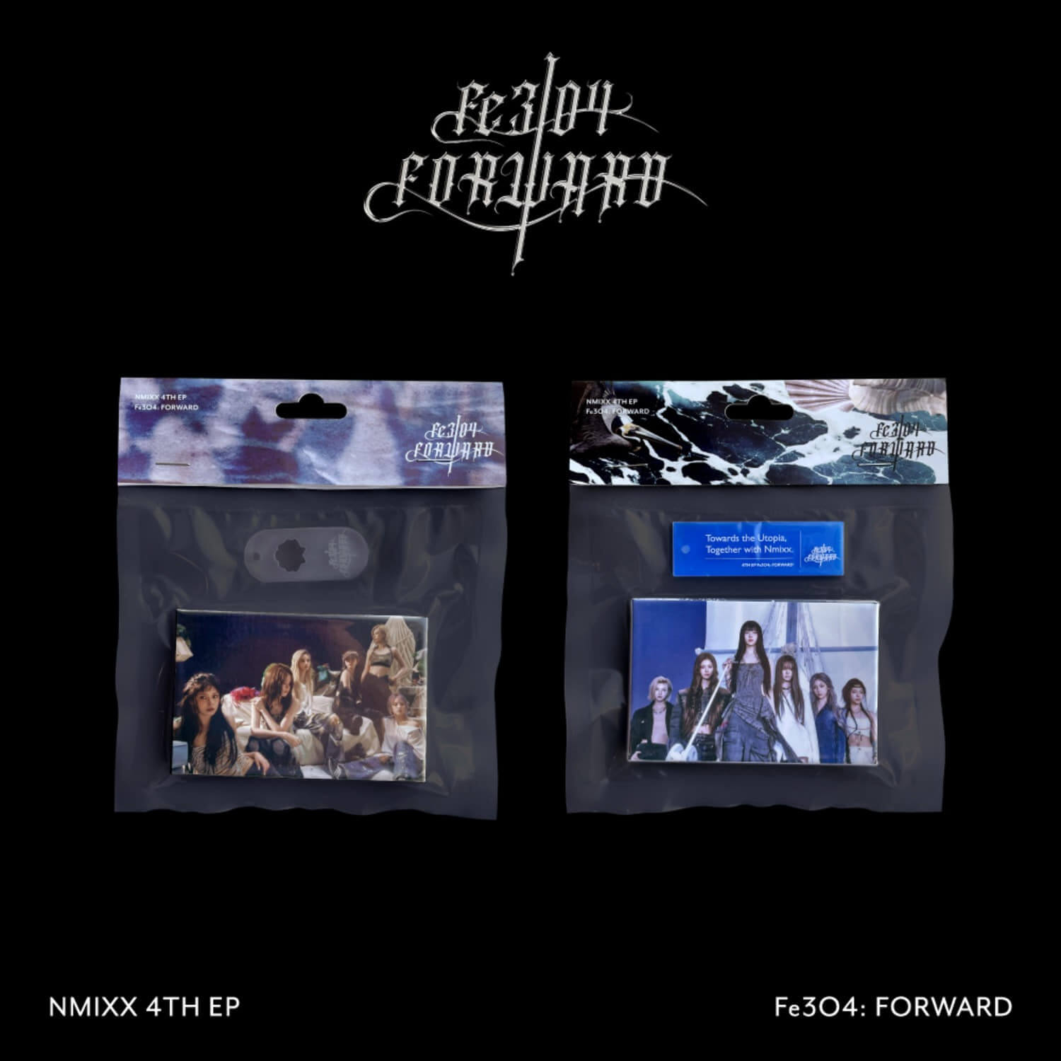 NMIXX - [Fe3O4: FORWARD] (Platform Album POCAALBUM Ver.) (Set of 2) - Album Kpop, packshots sur fond noir