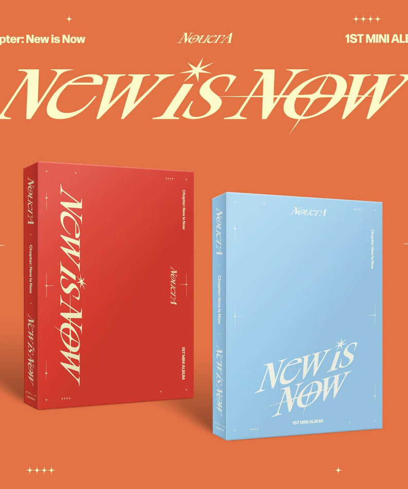 NOUERA - 1st Album [Chapter: New is Now] (New ver. / Now ver.) (Set) : visuel double box sur fond orange, album Kpop