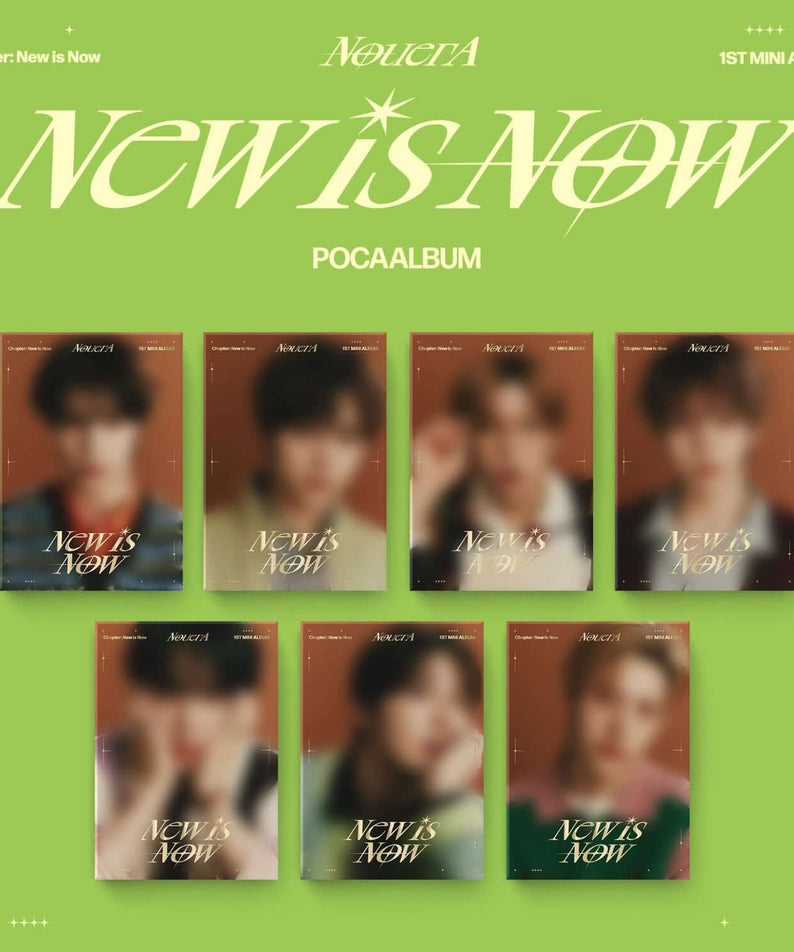 NOUERA - 1st Album [Chapter: New is Now] (POCA) (Random) - Album Kpop, couverture verte avec 7 pochettes
