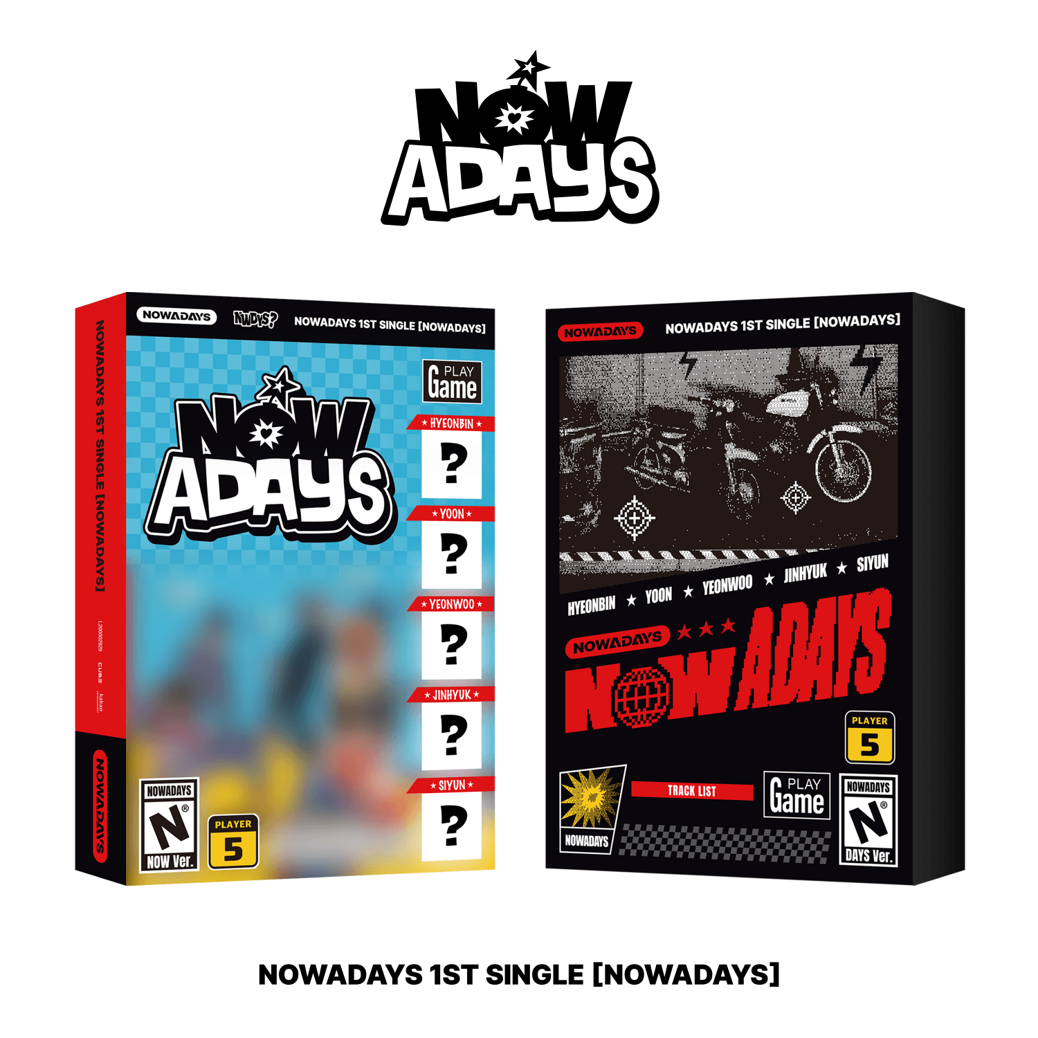NOWADAYS - 1st Album [NOWADAYS] (Set) - Album Kpop : coffret complet NOWADAYS avec jaquettes sur fond blanc.