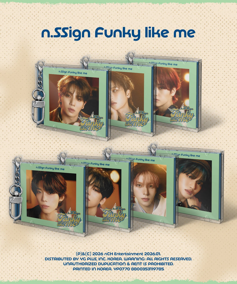 N.SSIGN - [Funky like me] (Mini Jewel ver.) (Random 1 of 7) - Album Kpop, photo coffret avec pochettes, fond beige