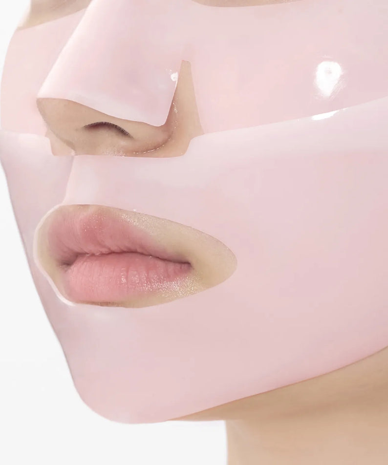 NUMBUZIN No. 2 Rose PDRN Collagen Wrapping Overnight Film Pack (4 sheets) : masque film rose sur visage, nuit