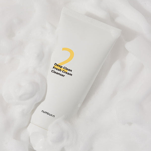 NUMBUZIN No.2 Deep Clean Cream Cleansing Foam 120ml de la marque NUMBUZIN, tube crème sur fond blanc et doux.