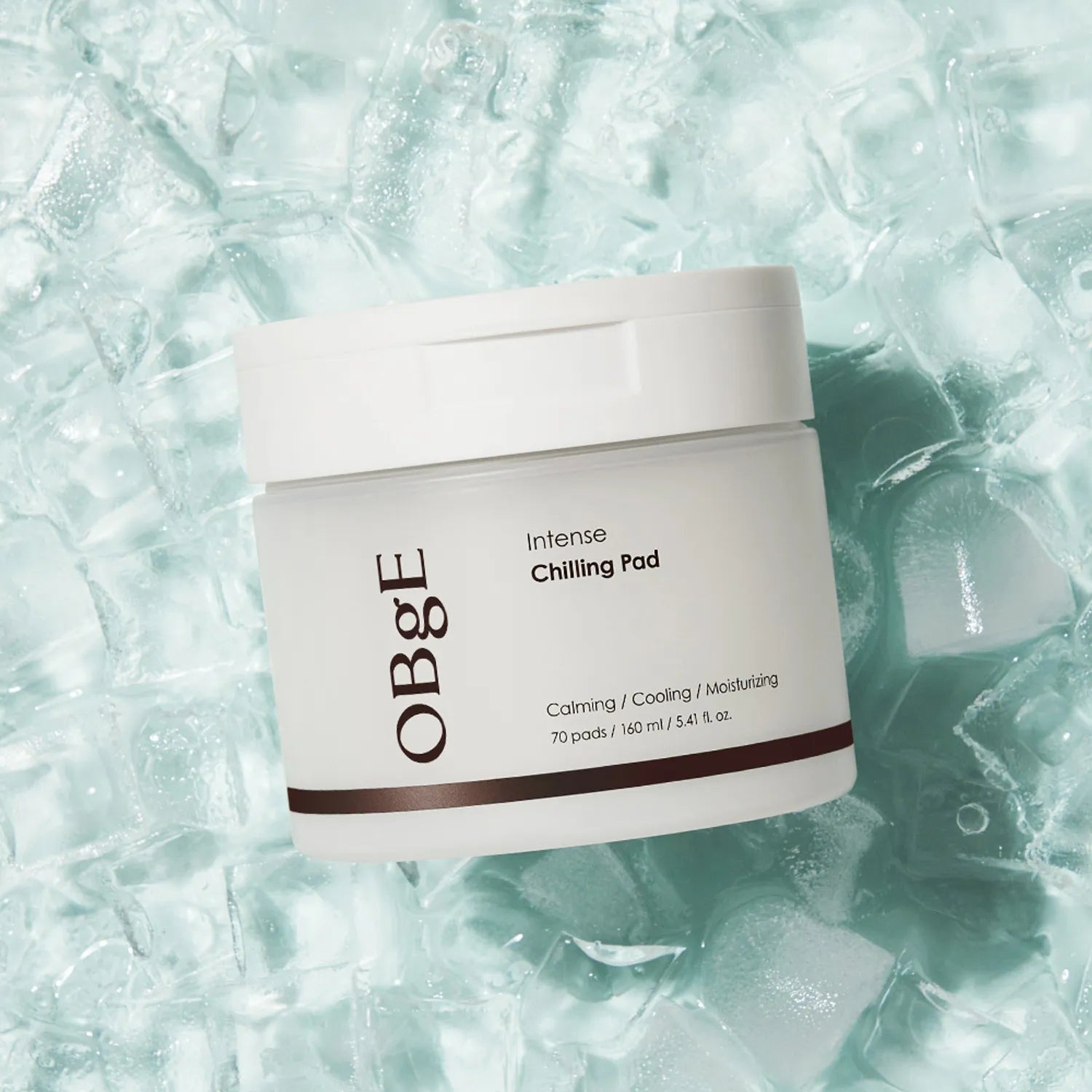 OBGE Intense Chilling Pad 70pc : pot de crème sur glace, marque OBGE, effet rafraîchissant visuel