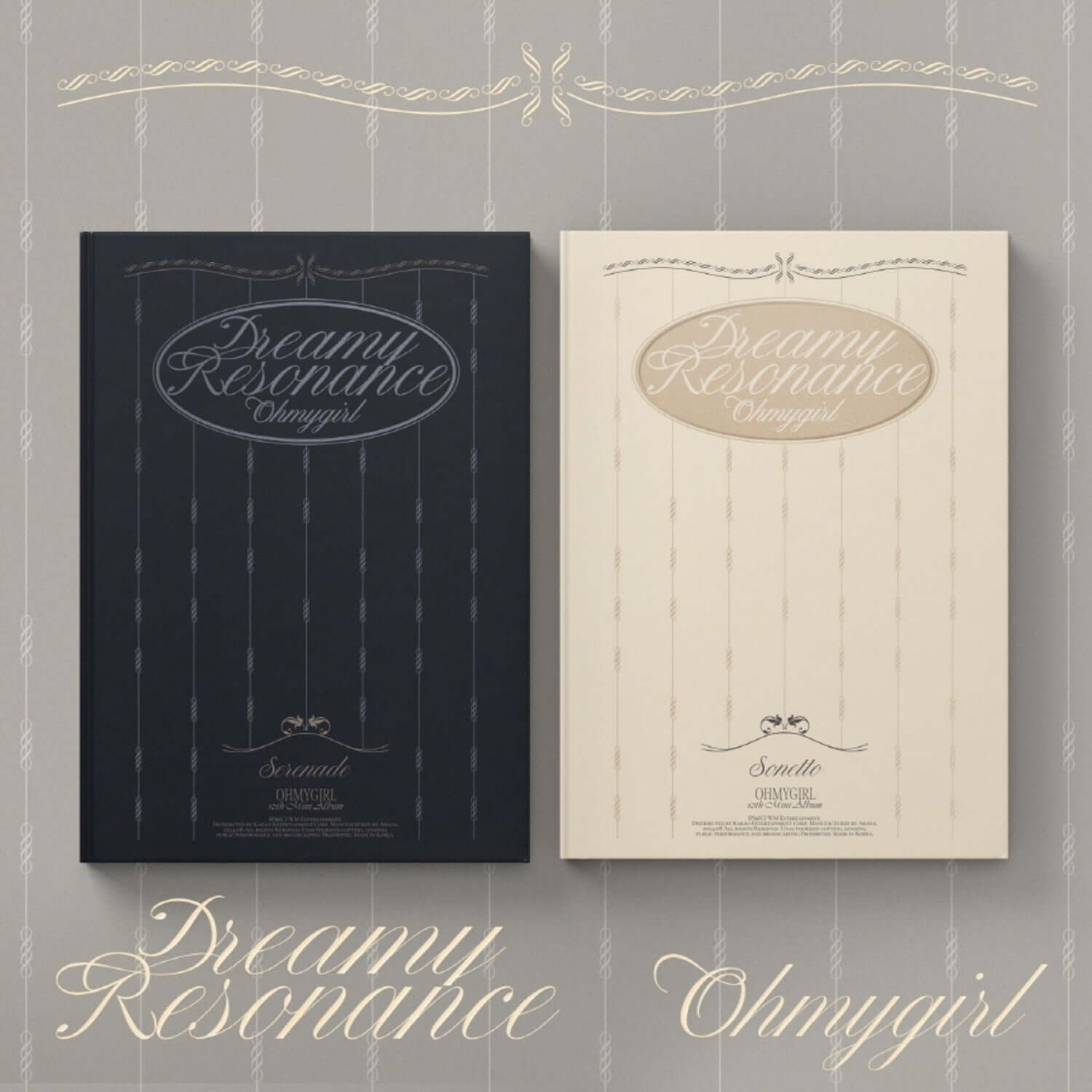 OH MY GIRL - 10th Album [Dreamy Resonance] (Random) - Album Kpop, pochette double sur fond beige avec guirlandes