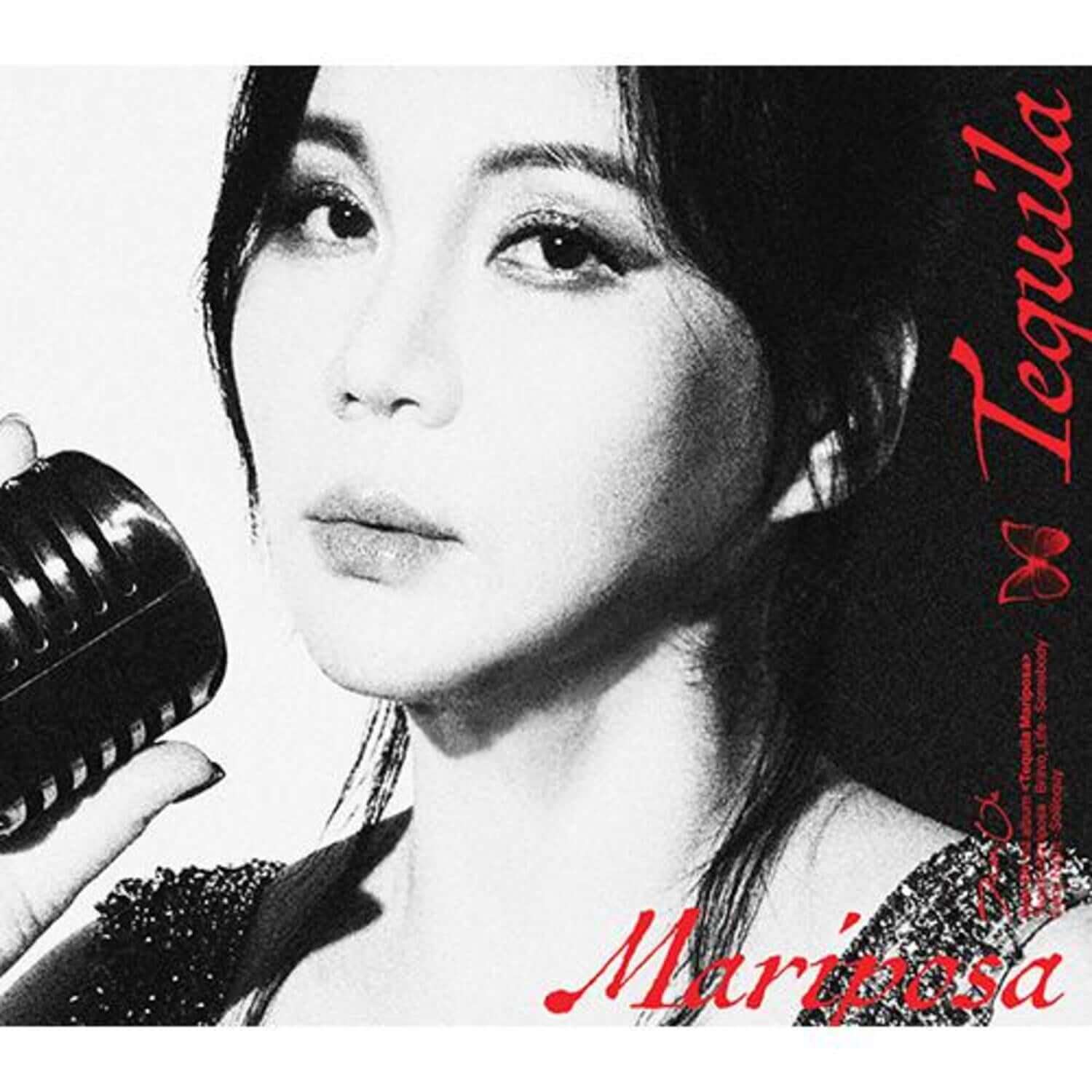 OH SEIN - 1st Album [Tequila Mariposa ] - Album Kpop : cover noir & blanc, portrait avec micro, style mariposa Tequila.
