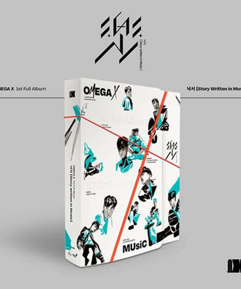 OMEGA X - 1st Album [樂] (Story Written in Music) (Music Ver.) - Album Kpop, jaquette OMEGA X sur fond gris