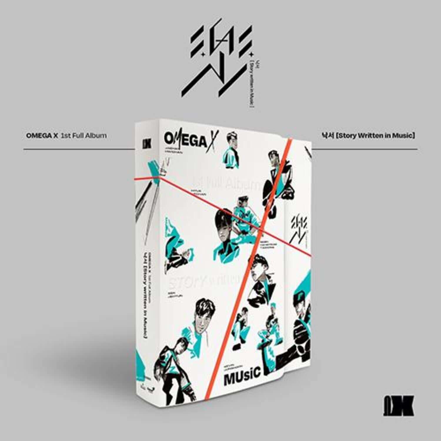 OMEGA X - 1st Album [樂] (Story Written in Music) (Music Ver.) - Album Kpop, jaquette OMEGA X sur fond gris