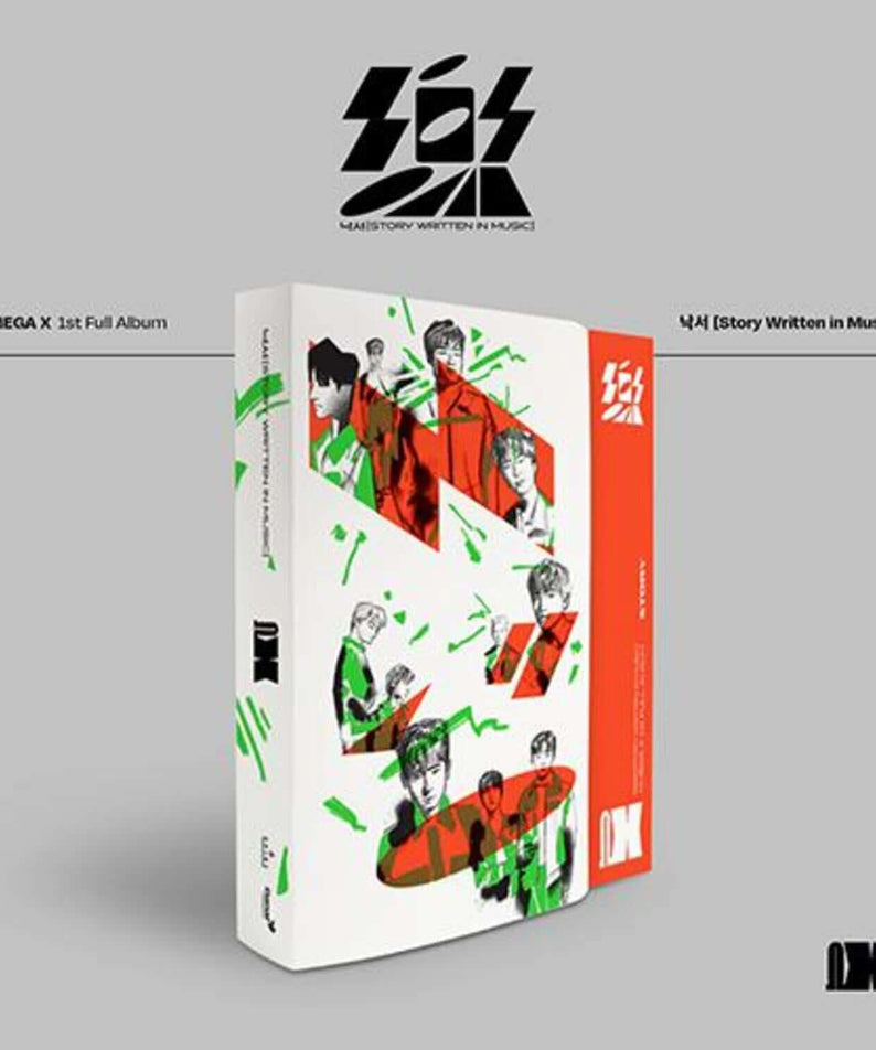 OMEGA X - 1st Album [樂] (Story Written in Music) (Story Ver.) - Album Kpop, visuel boîte avec OMEGA X et logo 1TKS