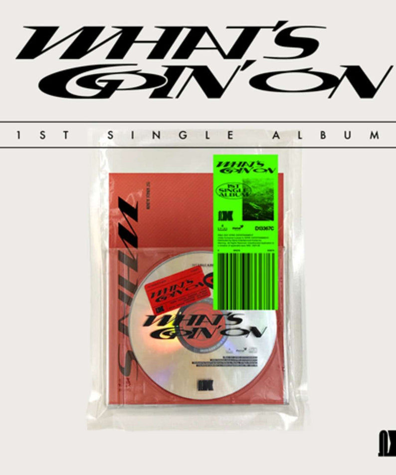 OMEGA X - 1st Single Album [WHAT’S GOIN’ ON] (E ver.) - Album Kpop, visuel en pochette avec disque emballé, marque OMEGA X.
