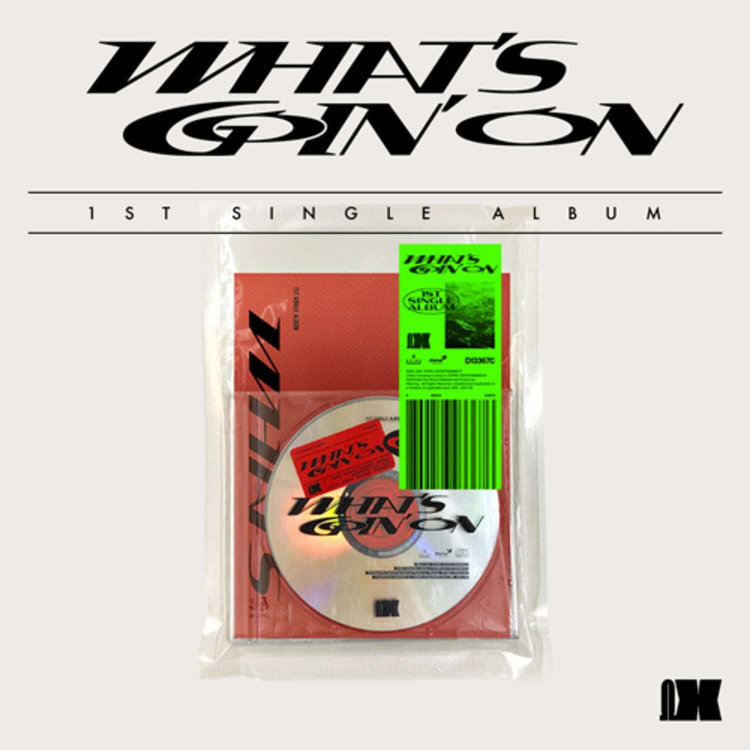 OMEGA X - 1st Single Album [WHAT’S GOIN’ ON] (E ver.) - Album Kpop, visuel en pochette avec disque emballé, marque OMEGA X.