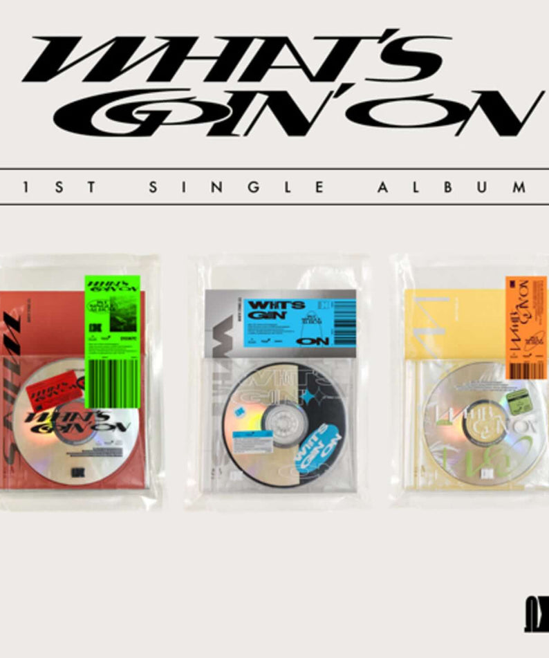OMEGA X - 1st Single Album [WHAT’S GOIN’ ON] (Set ver.) - Album Kpop, set coffret avec pochettes, visuel pack produit.