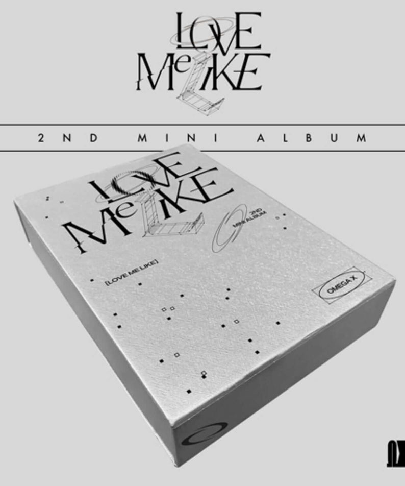 OMEGA X - 2nd Mini Album [LOVE ME LIKE] (LIKE Ver.) - Album Kpop, visuel couverture monochrome, boîte à plat