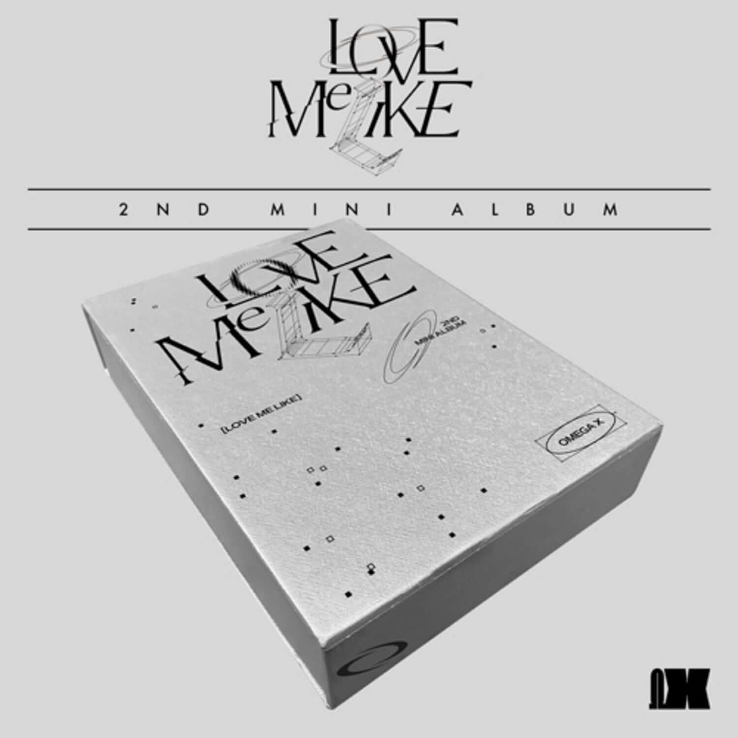 OMEGA X - 2nd Mini Album [LOVE ME LIKE] (LIKE Ver.) - Album Kpop, visuel couverture monochrome, boîte à plat