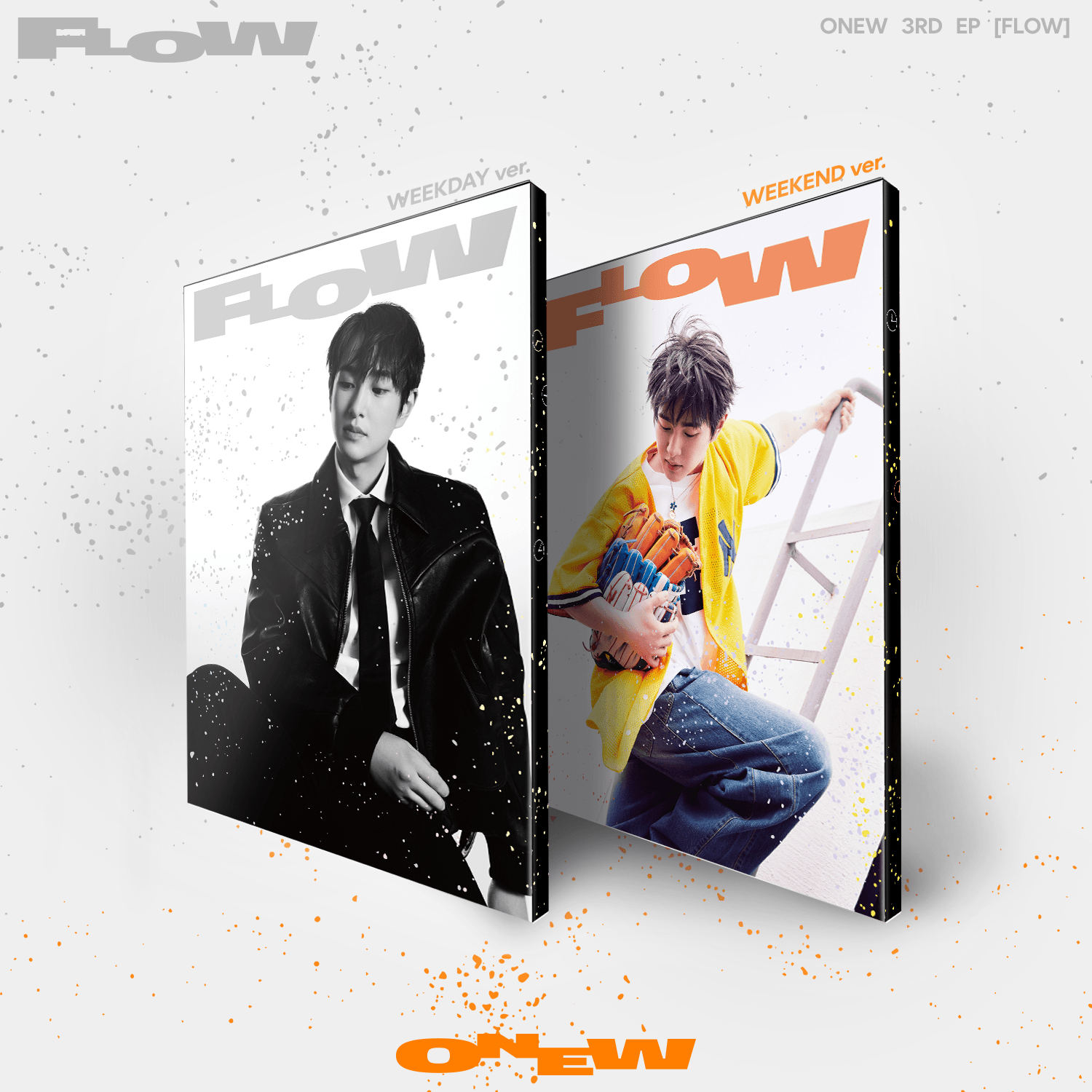 ONEW - 3rd Album [FLOW] (Random) - Album Kpop, album photo WEEKDAY et WEEKEND sur fond FLOW, marque ONEW