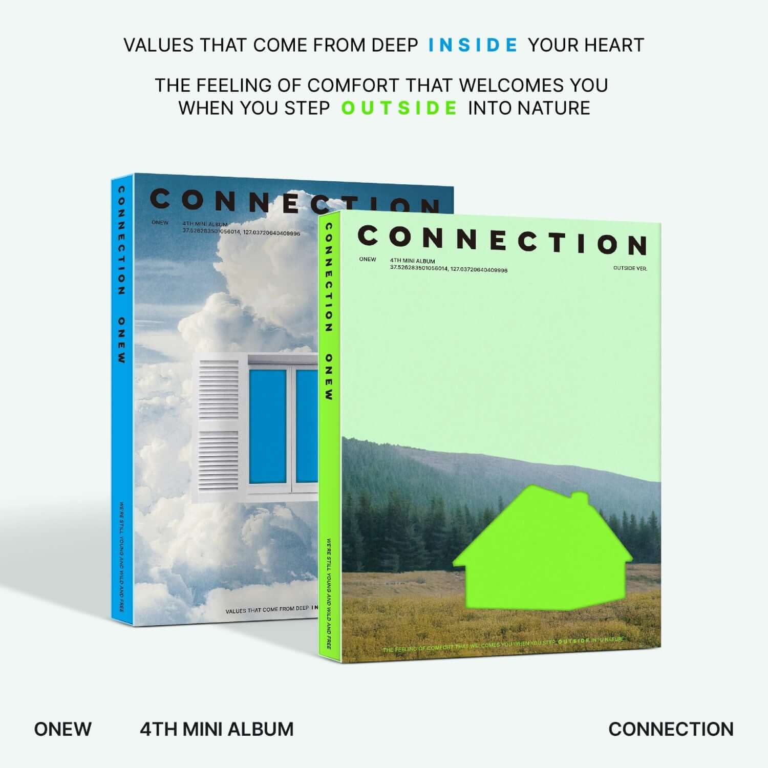 ONEW - 4th Mini Album [CONNECTION] (Photobook Ver.) - Album Kpop : coffrets double face, couverture nature, marque ONEW