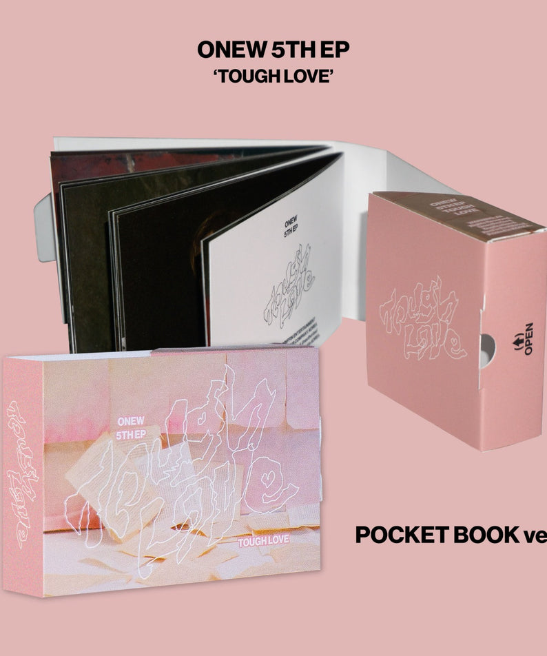 ONEW - 5th Mini Album [TOUGH LOVE] (POCKET BOOK Ver.) - Album Kpop : pack rose avec pochette, boîte et livret, studio