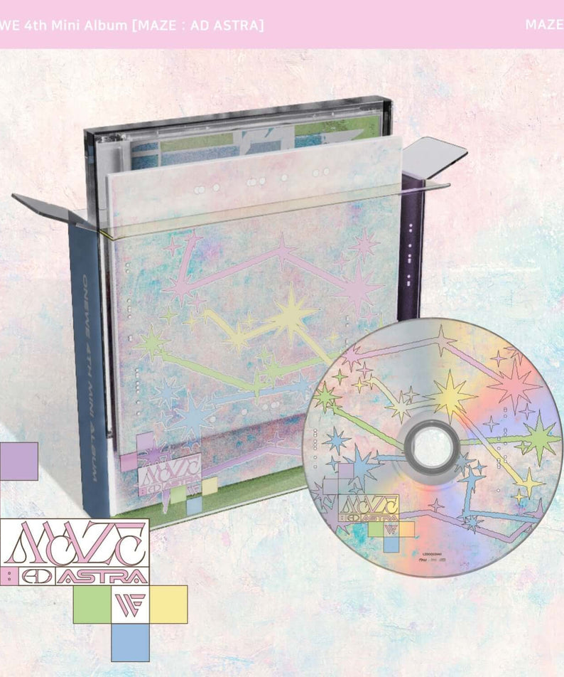 ONEWE - 4th Mini Album [MAZE : AD ASTRA] (MAZE ver.) - Album Kpop : coffret et CD décorés, visuel astral pastels