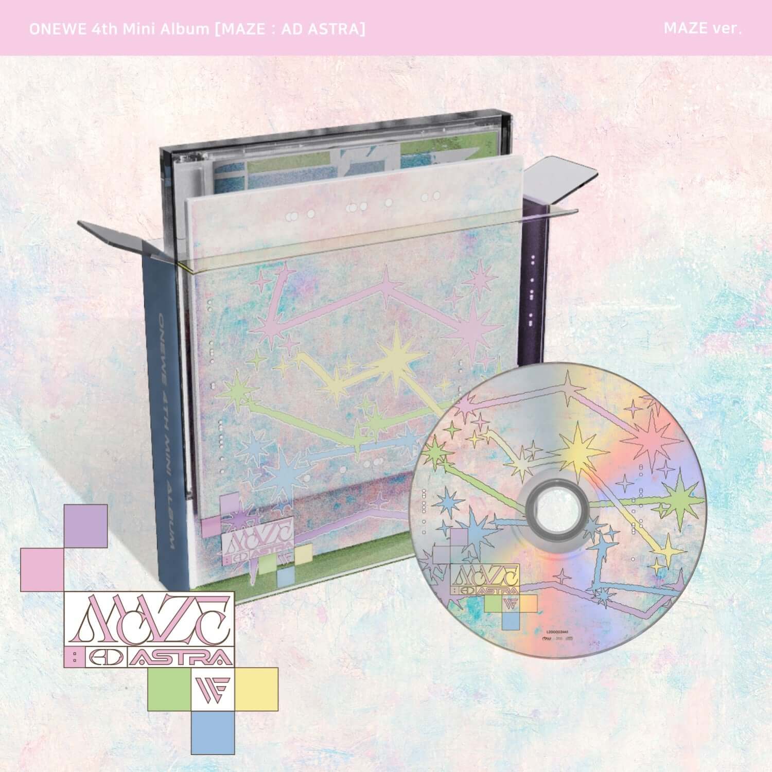 ONEWE - 4th Mini Album [MAZE : AD ASTRA] (MAZE ver.) - Album Kpop : coffret et CD décorés, visuel astral pastels