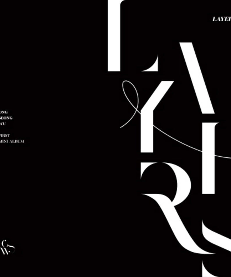 ONG SEONGWU - 1st Album [LAYERS] (BLACK ver.) - Album Kpop : visuel noir avec typographie « LAYERS ».