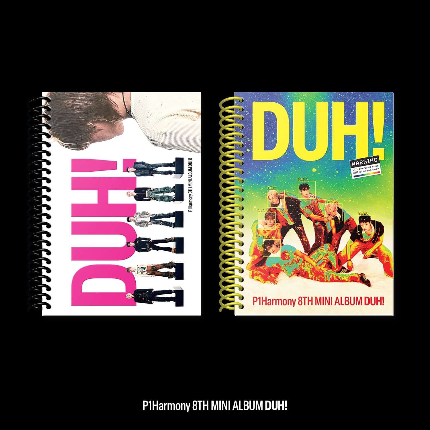 P1HARMONY - 8th Album [DUH!] (D Ver. / U Ver.) (Set of 2) - Album Kpop, visuels couvertures DUH! du set 2