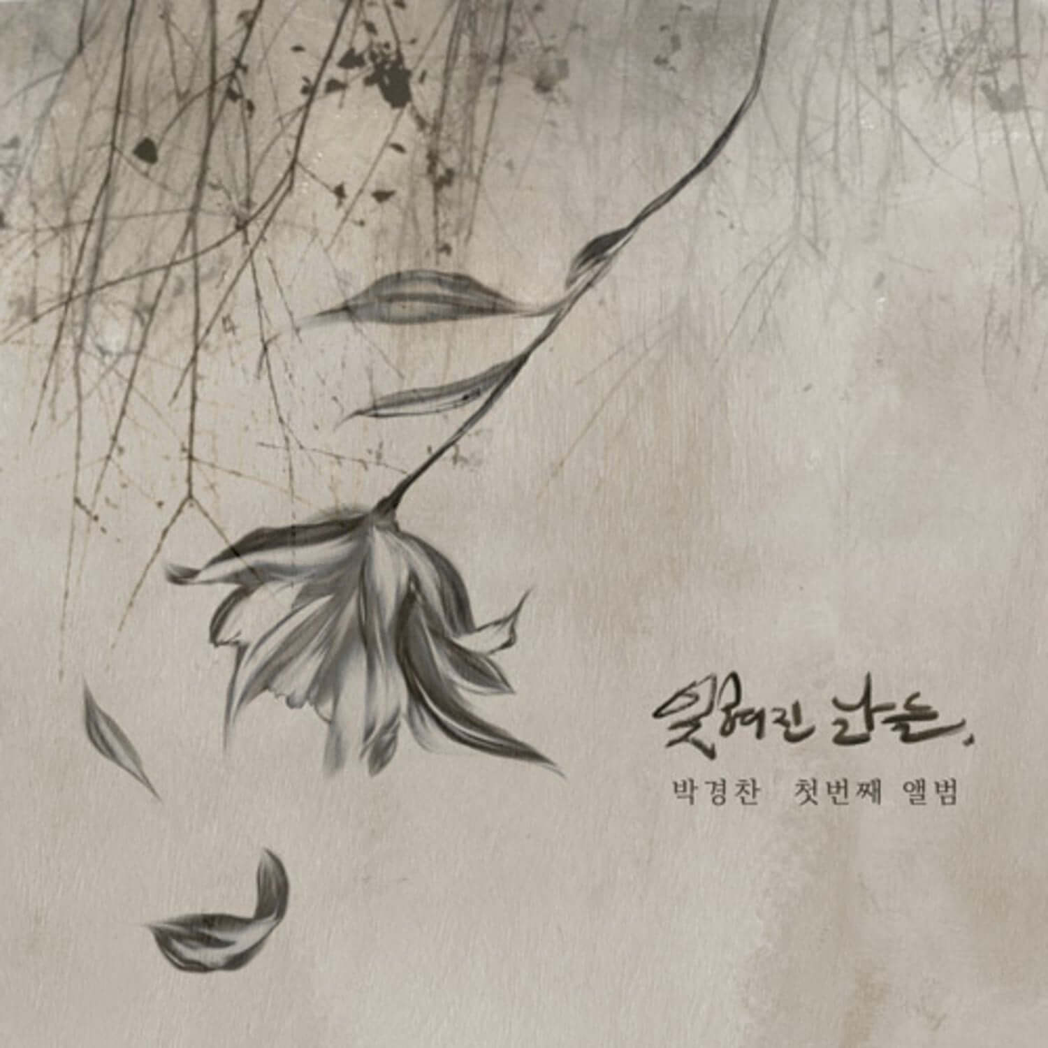 PARK GYUNGCHAN - 1st Album - Album Kpop, pochette du disque PARK GYUNGCHAN, fleurs et oiseaux sur fond beige, ambiance Kpop.