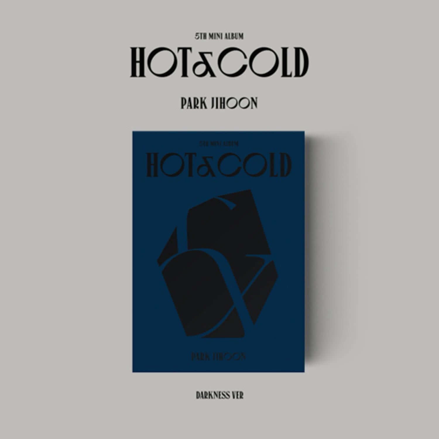 PARK JIHOON - 5th MINI ALBUM [HOT&COLD] (DARKNESS ver.) - Album Kpop, couverture sombre bleu, visuel Hot&Cold.